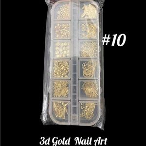 3D Gold Nail Art